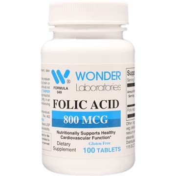 Folic Acid 800 mcg | Support Healthy Cardiovascular Function