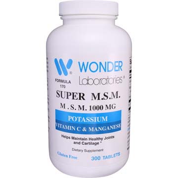 Super M.S.M. 1000 mg | Potassium, Vitamin C & Manganese