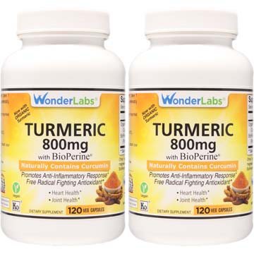 Turmeric 800 mg w/ BioPerine | Naturally Contains Curcumin