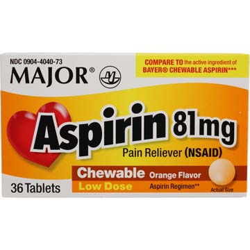 Children's Chewable Aspirin 81 mg Orange Flavored