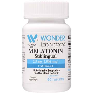 Melatonin 2.5 mg Sublingual Tablets Fruit Flavored