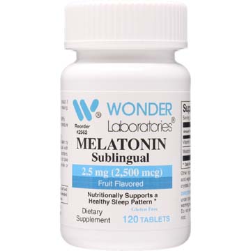 Melatonin 2.5 mg Sublingual Tablets Fruit Flavored