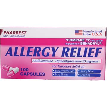 Pharbedryl Antihistamine w/ Diphenhydramine HCI 25 mg