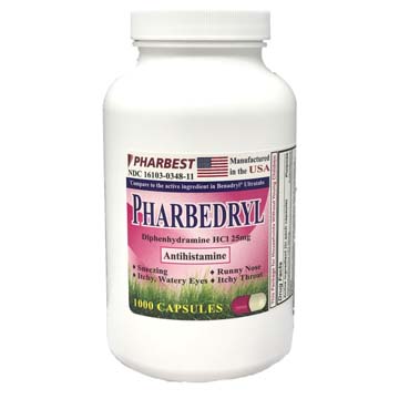 Pharbedryl Antihistamine w/ Diphenhydramine HCI 25 mg