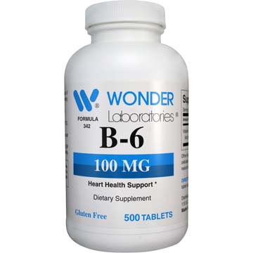 Vitamin B-6 100 mg | Heart Health Support Dietary Supplement