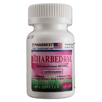 Pharbedryl - Diphenhydramine HCl 50 mg Antihistamine