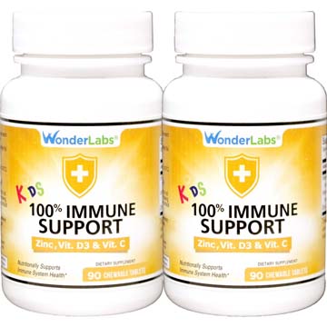 Kids 100 Immune Support<br>Chewable Tablets 2 pack