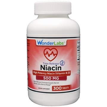 High Potency Niacin Time Release 500 mg - Support Heart Health