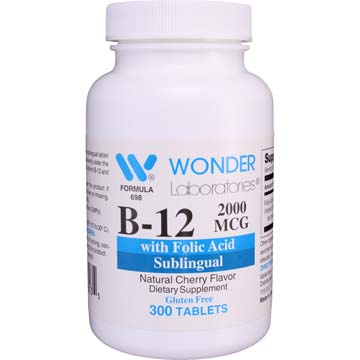 B-12 2000 mcg with Folic Acid | Sublingual