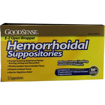 Hemorrhoidal Suppositories w/ E-Z Open Wrapper by GoodSense