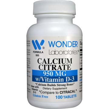 Calcium Citrate | 950 mg w/ Vitamin D-3