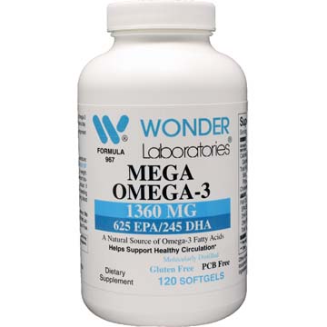 Mega Omega-3 Fish Oil | 1360 mg (625 EPA / 245 DHA)