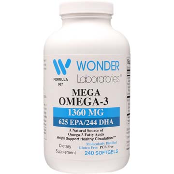 Mega Omega-3 Fish Oil | 1360 mg (625 EPA / 245 DHA)