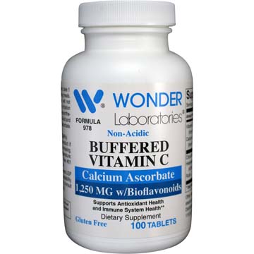 Non-Acidic Buffered Vitamin C | Calcium Ascorbate 1250 mg